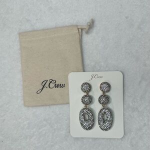 J. Crew Silver and Gold rhinestone Statement Earrings